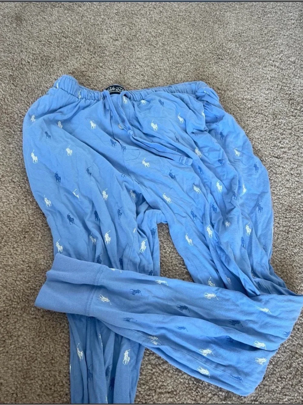 Polo by Ralph Lauren Light Blue Logo Pajama Pants